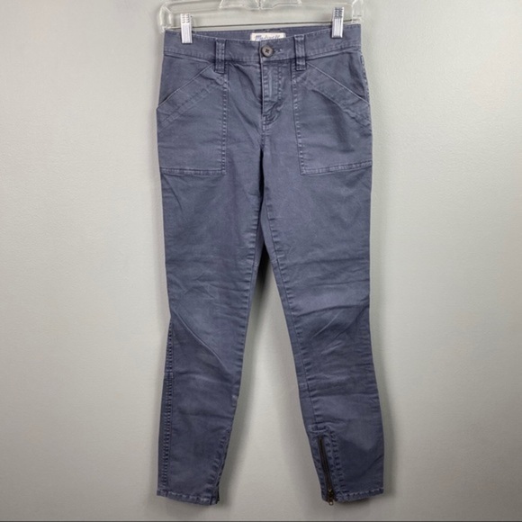 Madewell Pants - Madewell Moto Ankle Zip Pants Gray Size 24